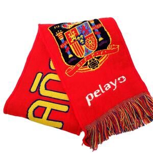 Espana Knit Scarf Football Soccer Red - OSFA